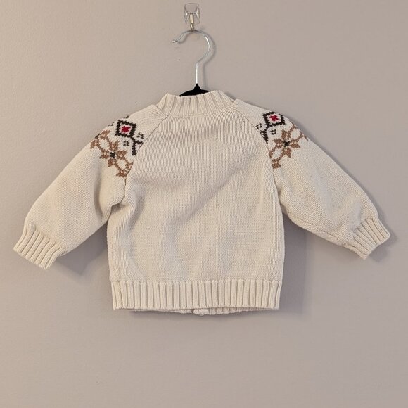 2/$20 💚 babyGap Holiday 2007 Reindeer Fair Isle Zip Sweater | 6-12M - Picture 2 of 7